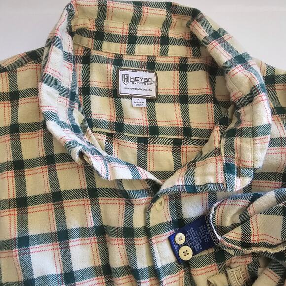 HEYBO Outdoors Stonecamp Brushed Soft Flannel Long Sleeve Button Up Shirt Large - Picture 4 of 5